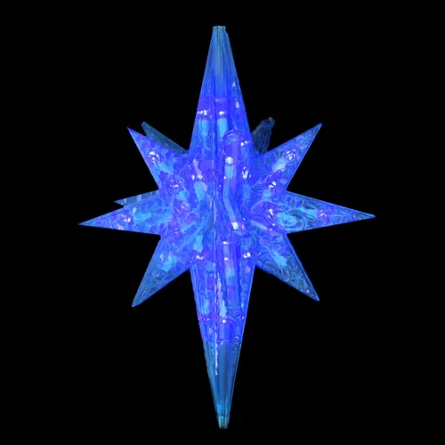 Northlight 19" LED Blue Twinkling 3D Bethlehem Star Hanging Christmas Decoration 2 Northlight 19" LED Blue Twinkling 3D Bethlehem Star Hanging Christmas Decoration - Image 2
