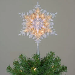 Northlight 13.5" Lighted Gold And Silver 3 Layer Snowflake Christmas Tree Topper - Clear Lights -Chic Christmas Decoration northlightct 74 824 107 4 18695.1665611044