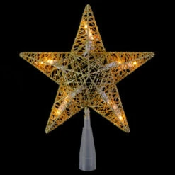 Northlight 9.5" Lighted 5 Point Gold Wire Star Christmas Tree Topper - Clear Lights -Chic Christmas Decoration northlightct 74 861 107 3 77145.1588402834
