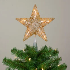 Northlight 9.5" Lighted 5 Point Gold Wire Star Christmas Tree Topper - Clear Lights -Chic Christmas Decoration northlightct 74 861 107 4 52349.1588402834
