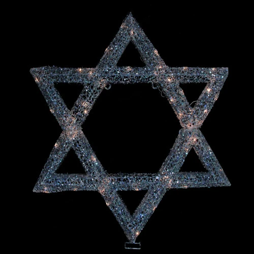 Northlight 36" Lighted Star Of David Hanging Hanukkah Outdoor Decoration 2 Northlight 36" Lighted Star Of David Hanging Hanukkah Outdoor Decoration - Image 2