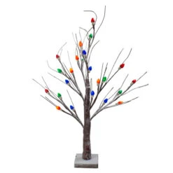 Northlight 2' Pre-Lit LED Brown Artificial Christmas Tree- Multi-Colored Lights