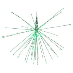 Northlight 20" LED Lighted Firework Silver Branch Hanging Decor - Green