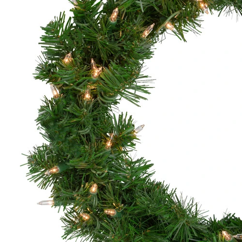 Northlight 18" Deluxe Windsor Pine Artificial Christmas Wreath - Clear Lights 2 Northlight 18" Deluxe Windsor Pine Artificial Christmas Wreath - Clear Lights - Image 2