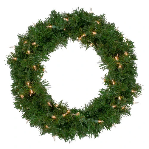 Northlight 18" Deluxe Windsor Pine Artificial Christmas Wreath - Clear Lights 1 Northlight 18" Deluxe Windsor Pine Artificial Christmas Wreath - Clear Lights