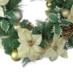 Northlight White And Green Pine Cone Artificial Christmas Wreath - 24-Inch, Unlit -Chic Christmas Decoration northlights84829b 72973.1636808484