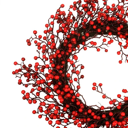 Northlight Festive Red Berries Artificial Christmas Wreath - 22-Inch, Unlit 2 Northlight Festive Red Berries Artificial Christmas Wreath - 22-Inch, Unlit - Image 2