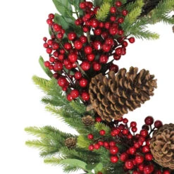 Northlight Pine Cone And Berry Artificial Christmas Wreath, 22-Inch, Unlit -Chic Christmas Decoration northlightvm02189b 26026.1636546335
