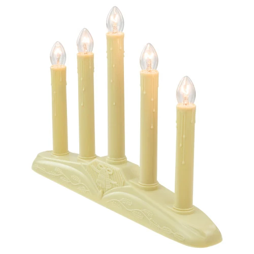 Northlight 14.5" Ivory 5-Lights Christmas Chandelier On Holly Berry And Bell Base Candle Lamp 5 Northlight 14.5" Ivory 5-Lights Christmas Chandelier On Holly Berry And Bell Base Candle Lamp - Image 5