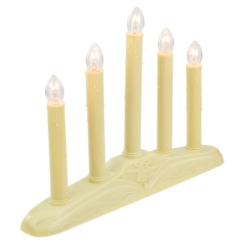 Northlight 14.5" Ivory 5-Lights Christmas Chandelier On Holly Berry And Bell Base Candle Lamp 3 Northlight 14.5" Ivory 5-Lights Christmas Chandelier On Holly Berry And Bell Base Candle Lamp - Image 3