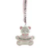 Northlight 3" Pink And Silver Teddy Bear 'Baby's First Christmas' Ornament
