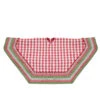 Northlight 50" Red And White Buffalo Plaid Christmas Tree Skirt With Woodland Fair Isle Trim