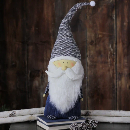 Northlight 27.5" Blue And Gray Standing Santa Gnome Tabletop Decor 3 Northlight 27.5" Blue And Gray Standing Santa Gnome Tabletop Decor - Image 3