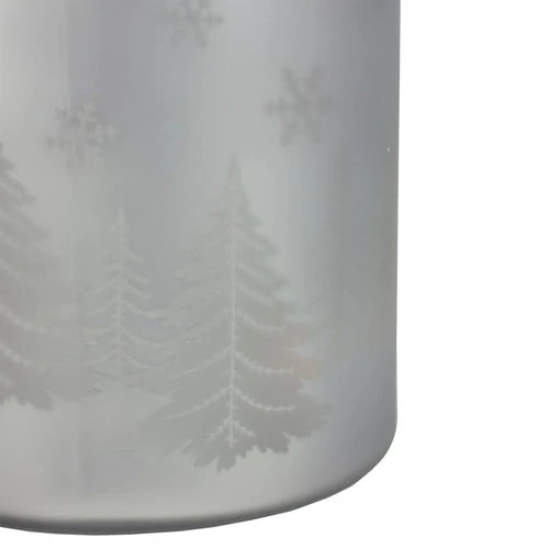 Northlight 10" Matte Silver Christmas Trees And Snowflakes Pillar Candle Holder With Handle 4 Northlight 10" Matte Silver Christmas Trees And Snowflakes Pillar Candle Holder With Handle - Image 4
