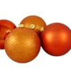 Northlight 4ct Orange Shatterproof 4-Finish Christmas Ball Ornaments 6" (150mm)
