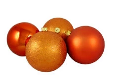 Northlight 4ct Orange Shatterproof 4-Finish Christmas Ball Ornaments 6" (150mm)