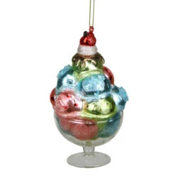 Northlight 4.5'' Pink And Green Glass Matte Finish Ice Cream Christmas Ornament