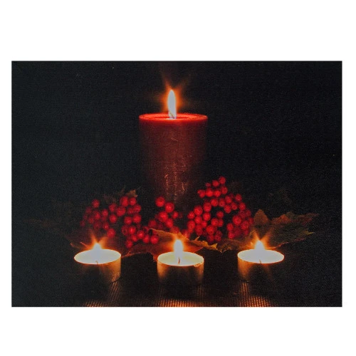 Northlight Red And Green LED Lighted Candles Christmas Canvas Wall Art 12" X 15.75" 1 Northlight Red And Green LED Lighted Candles Christmas Canvas Wall Art 12" X 15.75"