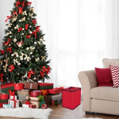 Northlight 48ct Red And Black Zip Up Christmas Ornament Storage Tub -Chic Christmas Decoration simple20living20510148 s artwork201 01057.1694533530