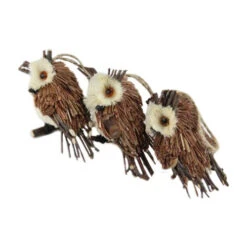 Northlight Set 3 Sisal And Twig Owl Christmas Ornaments, 3.5" -Chic Christmas Decoration slkagdtfzcgk3k8jxip4huqmcm9pjq5n 42252.1665610426