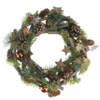 Northlight Green And Brown Pine Cones Winter Foliage Twig Artificial Autumn Wreath - 12-Inch, Unlit