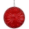 Northlight 6” Red LED Christmas Crystal Sphere Hanging Outdoor Decoration