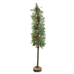 Northlight 34" Green And Red Glittered Artificial Alpine Christmas Tree Tabletop Decor
