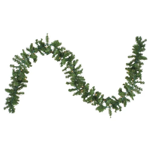 Northlight 9' X 8" Pre-Lit Canadian Pine Artificial Christmas Garland, Clear Lights 1 Northlight 9' X 8" Pre-Lit Canadian Pine Artificial Christmas Garland, Clear Lights