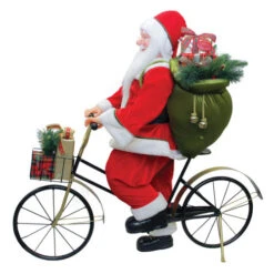 Northlight 42" Traditional Santa Claus Riding A Bicycle Commercial Christmas Decoration