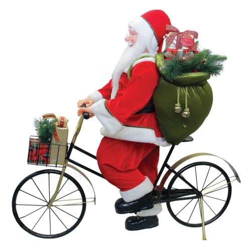 Northlight 42" Traditional Santa Claus Riding A Bicycle Commercial Christmas Decoration 1 Northlight 42" Traditional Santa Claus Riding A Bicycle Commercial Christmas Decoration