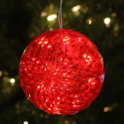 Northlight 6” Red LED Christmas Crystal Sphere Hanging Outdoor Decoration -Chic Christmas Decoration trsk02lyqrbegzdvpoowpcqnktdiwlim 36294.1588414535