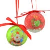 Northlight 10ct Red And Green Shatterproof Santa With Reindeer Decoupage Christmas Ball Ornaments 1.75" (40mm)
