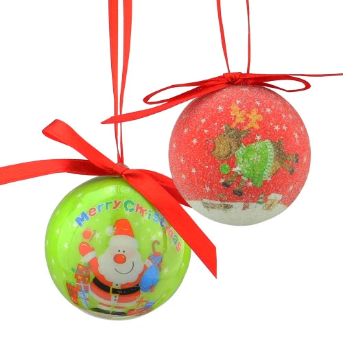 Northlight 10ct Red And Green Shatterproof Santa With Reindeer Decoupage Christmas Ball Ornaments 1.75" (40mm) 1 Northlight 10ct Red And Green Shatterproof Santa With Reindeer Decoupage Christmas Ball Ornaments 1.75" (40mm)