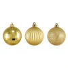 Northlight 100ct Vegas Gold Shatterproof 3-Finish Christmas Ball Ornaments 2.5" (60mm)