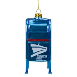 Northlight 4.5" Shiny Blue "Express Mail" USPS Mailbox Glass Christmas Ornament -Chic Christmas Decoration ups 2020 1 99424.1659562050