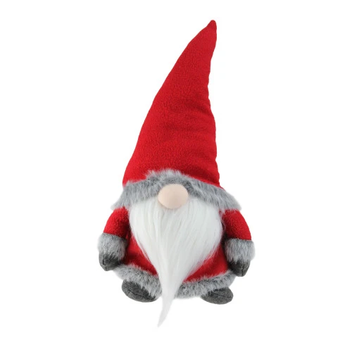 Northlight 18" Red Sitting Santa Christmas Gnome With Gray Faux Fur Trim 1 Northlight 18" Red Sitting Santa Christmas Gnome With Gray Faux Fur Trim