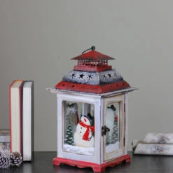 Northlight 14.5" Rustic Red And White Snowman Christmas Scene Candle Lantern -Chic Christmas Decoration uvq1jc6kybratdsl0wqiq4l1zic2naea 20000.1665610744