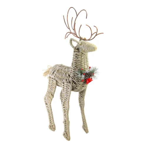 Northlight 26" Ivory And Brown Reindeer Twine Christmas Decoration 2 Northlight 26" Ivory And Brown Reindeer Twine Christmas Decoration - Image 2