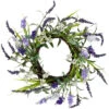 Northlight Green And Purple Twig Artificial Floral Wreath, 16-Inch - Unlit
