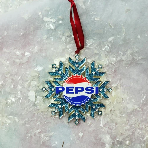 Northlight 3.5" Silver And Blue Pepsi Logo Snowflake Christmas Ornament 2 Northlight 3.5" Silver And Blue Pepsi Logo Snowflake Christmas Ornament - Image 2