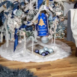 Northlight 52" White And Silver Glittered Weeping Christmas Pine Spray -Chic Christmas Decoration winter20blues 620cropped 59885.1671008227