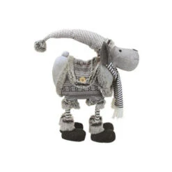 Northlight 20" Gray And White Standing Moose Christmas Tabletop Figurine