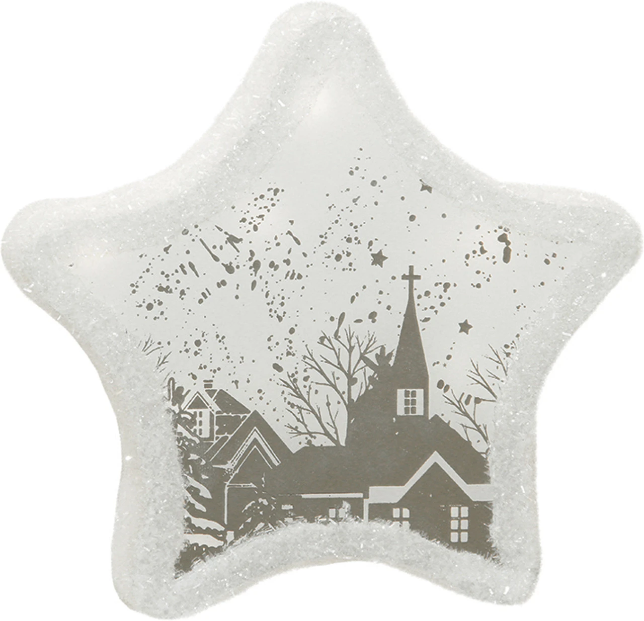 Northlight 8" Pre-Lit White LED Sparkle Star Winter Scene Christmas Tabletop Decor 1 Northlight 8" Pre-Lit White LED Sparkle Star Winter Scene Christmas Tabletop Decor