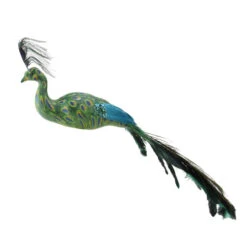 Northlight 3.5" Green And Teal Blue Peacock Clip On Christmas Ornament