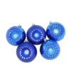 Northlight 5ct Blue Retro Reflector Shatterproof 2-Finish Christmas Ball Ornaments 3.25" (80mm)