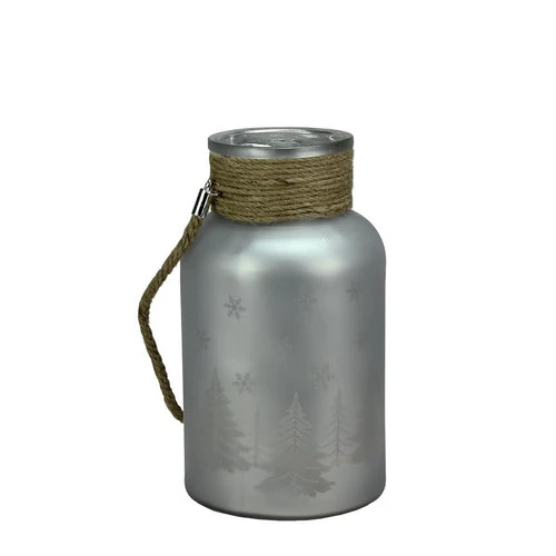 Northlight 10" Matte Silver Christmas Trees And Snowflakes Pillar Candle Holder With Handle 1 Northlight 10" Matte Silver Christmas Trees And Snowflakes Pillar Candle Holder With Handle