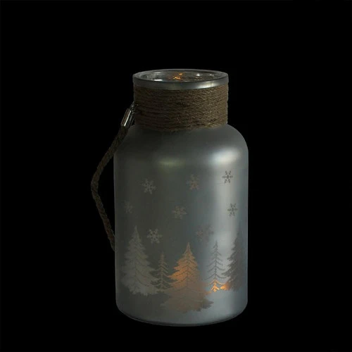 Northlight 10" Matte Silver Christmas Trees And Snowflakes Pillar Candle Holder With Handle 2 Northlight 10" Matte Silver Christmas Trees And Snowflakes Pillar Candle Holder With Handle - Image 2